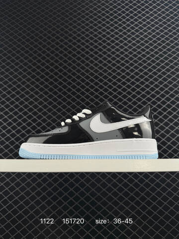 Nike Air Force 1 Low Black Grey White With Icy Blue Outsole EU 36-45 Lifestyle - Unisex (BS-74052)