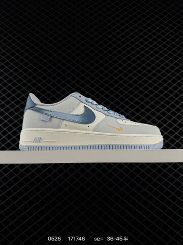 Nike Air Force 1 07 DB3310-990 Off White Light Grey Blue Gold EU 36-45 Skate - Unisex (BS-71191)