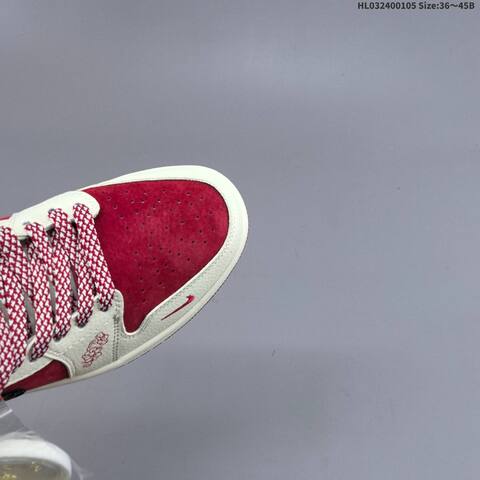 Nike Air Jordan 1 Low Red White Black 36 45B Lifestyle - Women's (BS-67109)