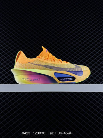 Nike Air Zoom Alphafly Next 3 Laser Orange With Volt Purple Blue Gradient Accents EU 36-45 Half Sizes Available Running - Unisex (BS-71921)