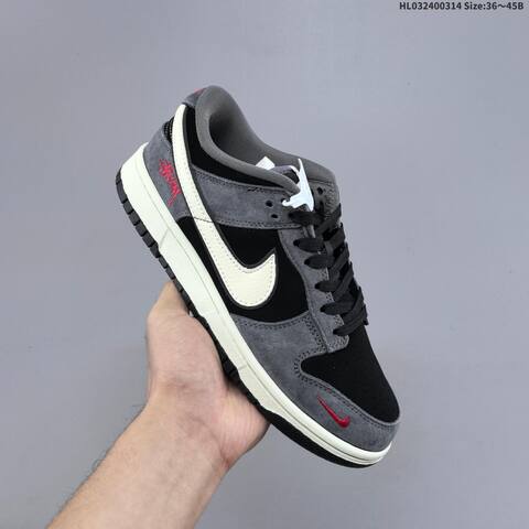 Nike SB Dunk Low Black Grey White Red EU 36-45 Skate Shoe - Unisex BS-61313