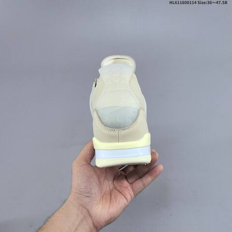 Nike Air Jordan 4 Retro x Off-White Cream Sail Cream 36 47 5 Casual - Unisex (BS-66971)