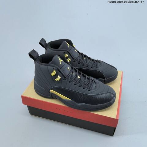 Jordan Air Jordan 12 Retro Black And Gold 36 47 Basketball - Unisex (BS-66198)