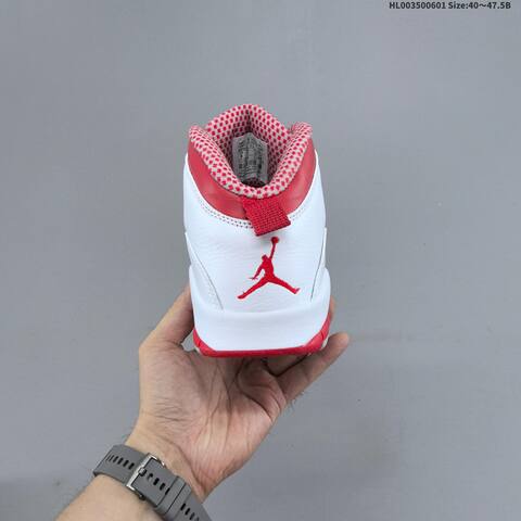 Jordan Air Jordan 10 Retro White Red Gray 40-47 5B Basketball - Men's (BS-65829)