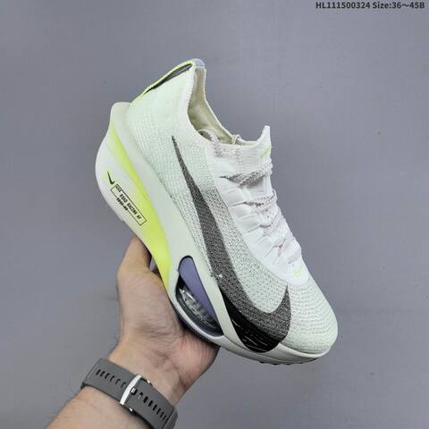Nike Air Zoom Alphafly Next 3 White Neon Yellow Black Purple EU 36-45 Running Shoe - Unisex BS-61143
