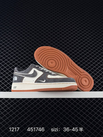Nike Air Force 1 07 Low x The North Face Charcoal Gray White Gum EU 36-45 Lifestyle - Unisex (BS-73640)