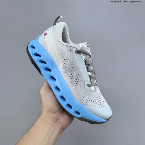 On Running Cloudsurfer Trail 2 Light Grey Bright Blue Black EU 36-45 Trail Shoe Trail Running Sneakers - Unisex (BS-69701)