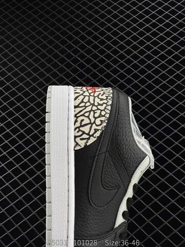 Jordan Air Jordan 1 Phat Low 338145-062 Black White Red Cement Print EU 36-46 Sneaker - Unisex (BS-81274)