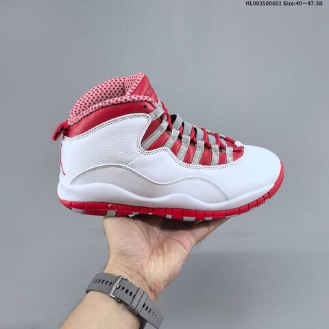 Jordan Air Jordan 10 Retro White Red Gray 40-47 5B Basketball - Men's (BS-65829)