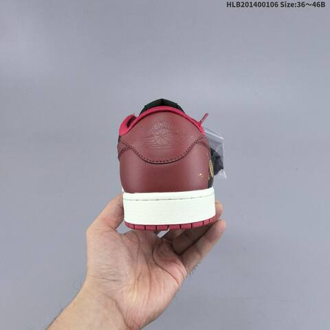 Jordan Air Jordan 1 Low Retro OG Black Dark Red Burgundy EU 36-46 Basketball - Unisex (BS-62190)