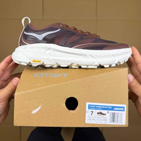 HOKA Mafate Speed 4 LITE Dark Brown White Trail Shoe Trail Running Sneakers BS-86934