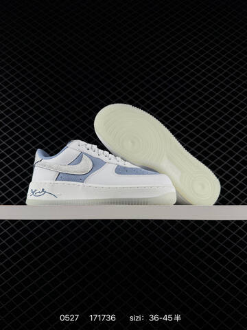 Nike Air Force 1 White Light Blue Navy Off White EU 36-45 Lifestyle - Unisex (BS-71175)