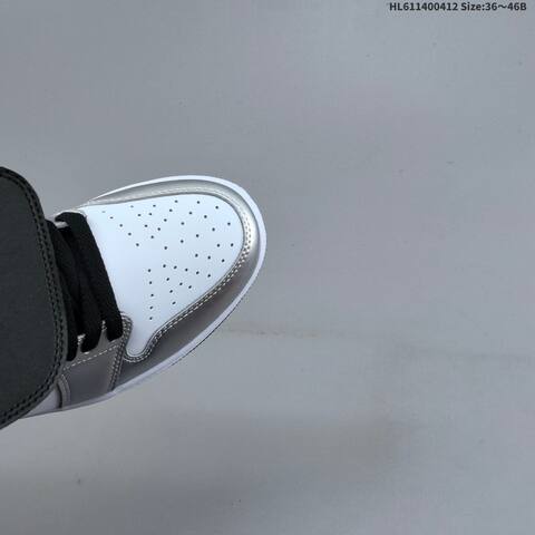 Jordan Air Jordan 1 Mid Silver White Black 36 46B Basketball - Women's (BS-66224)