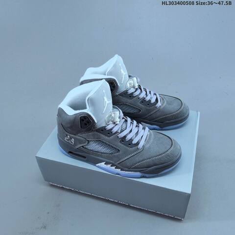 Jordan Air Jordan 5 Retro Wolf Grey White EU 36-47 5 Basketball - Unisex (BS-66009)