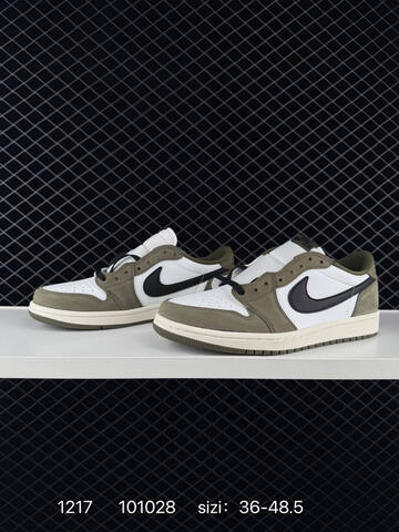 Jordan Air Jordan 1 Retro Low OG HQ6998-200 White Olive Black Sail EU 36-48 5 Sneaker - Unisex BS-80043