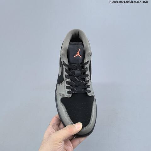 Jordan Air Jordan 1 Low Olive Grey Black Orange 36 46B Casual - Women's (BS-66912)