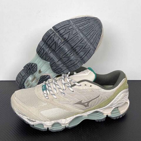 Mizuno Wave Prophecy LS D1 GA238701 Beige Off White Sage Green Teal Running Shoe Running Sneakers (BS-86777)