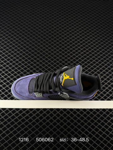 Jordan Air Jordan 4 Retro Purple Black Grey Yellow White EU 36-48 5 Basketball Shoe - Unisex (BS-80051)