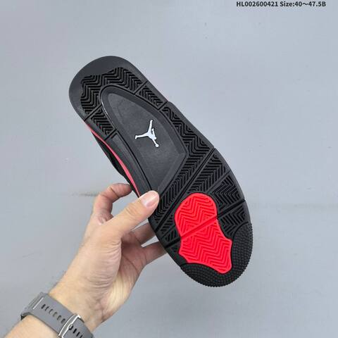 Jordan Air Jordan 4 Retro Black Red 40 47 5 Basketball - Men's (BS-66102)