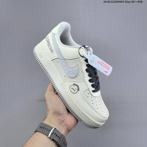 Nike Air Force 1 07 LV8 Off White Grey Dark Green EU 36-45 Sneaker - Unisex (BS-60917)