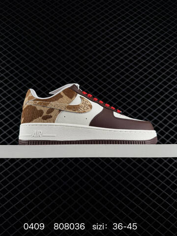 Nike Air Force 1 07 LV8 Multiple Colorways Rose Pink Satin With White Midsole And Gum Outsole Royal Blue Satin With White Midsole And Gum Outsole Sail Brown Cow Print With Red Laces And Dark Brown Outsole Off-white Canvas Monochrome EU 36-45 Lifestyle - Unisex (BS-72215)