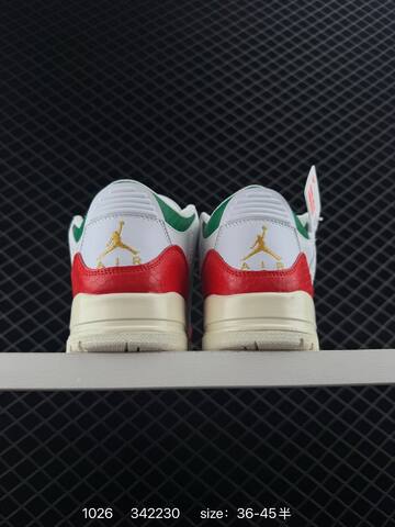 Jordan Air Jordan 3 Retro Hide And Sneak White Red Green Cream Gold EU 36-45 Basketball Shoe - Unisex BS-80440
