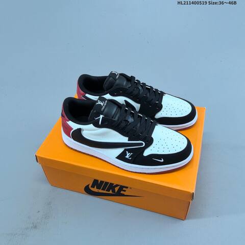 Nike Air Jordan 1 x Travis Scott White Black Teal 36 46B Lifestyle - Women's (BS-65929)