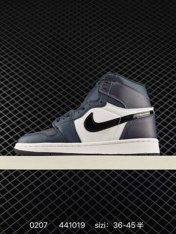 Jordan Air Jordan 1 Retro Mid 852542-010 Navy White Black EU 36-45 Basketball Shoe - Unisex BS-79710