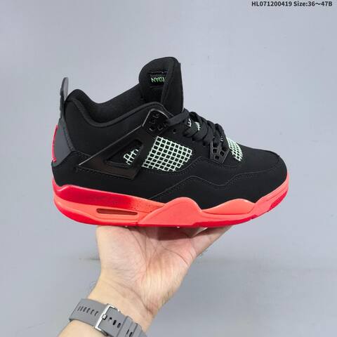 Jordan Air Jordan 4 Retro Black Bright Crimson EU 36-47 Basketball - Unisex (BS-66142)