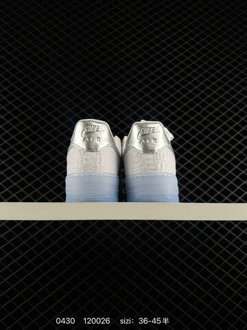 Nike Air Force 1 07 Low White Silver With Icy Blue Translucent Sole 36-45 Lifestyle - Unisex (BS-71767)