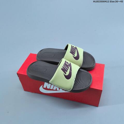 Nike Victori One Slide Black White Dark Purple Light Green EU 36-45 Slides - Unisex BS-60801