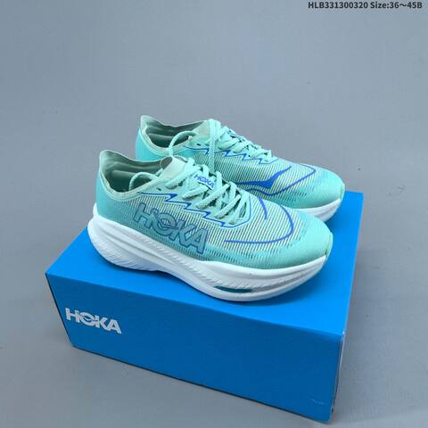HOKA ONE ONE Mach X Coral Pink Cyan White Black EU 36-45 Running Shoe Running Sneakers - Unisex (BS-69378)