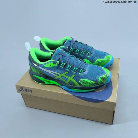 ASICS Court FF Novak Blue Neon Green EU 40 45 Tennis Shoe EU 40-45 Casual Sneakers - Men s BS-69024