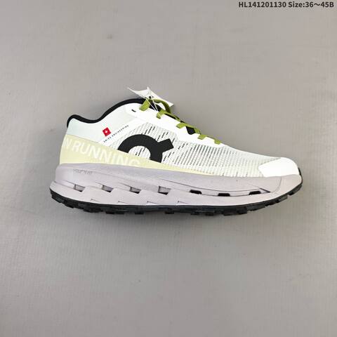 On Cloudultra 3 White Black Lime Gray EU 36-45 Trail Shoe Trail Running Sneakers - Unisex (BS-69758)