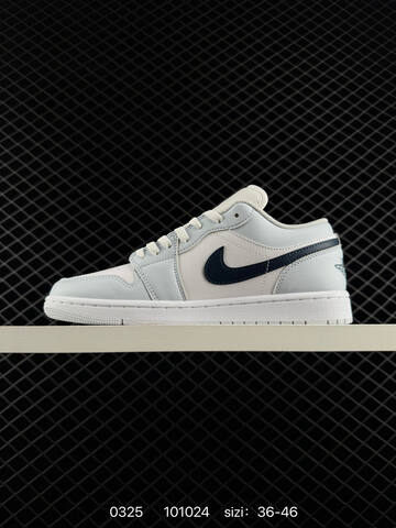 Jordan Air Jordan 1 Low White Light Grey Navy Blue EU 36-46 Sneaker - Unisex BS-79602