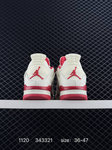 Jordan Air Jordan 4 Retro Sail White Red EU 36-47 Basketball Shoe - Unisex BS-80226