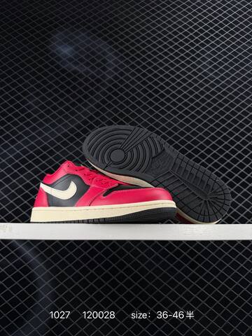 Jordan Air Jordan 1 Low Black Red Sail EU 36-46 Sneaker - Unisex (BS-80429)