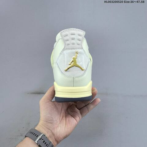 Jordan Air Jordan 4 Retro Sail Light Grey Gum Orange EU 36-47 5 Basketball - Unisex (BS-65915)