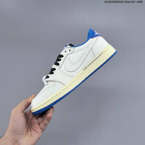 Nike Air Jordan 1 Low OG White Blue Black 36 46 Casual - Unisex (BS-67105)