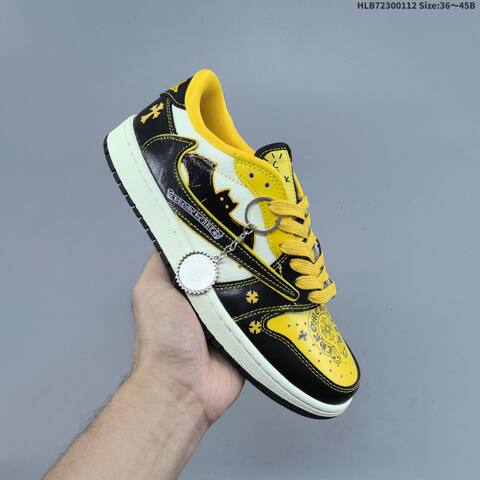 Jordan Air Jordan 1 Low x Travis Scott Black Yellow White And Brown White EU 36-45 Casual - Unisex (BS-67005)