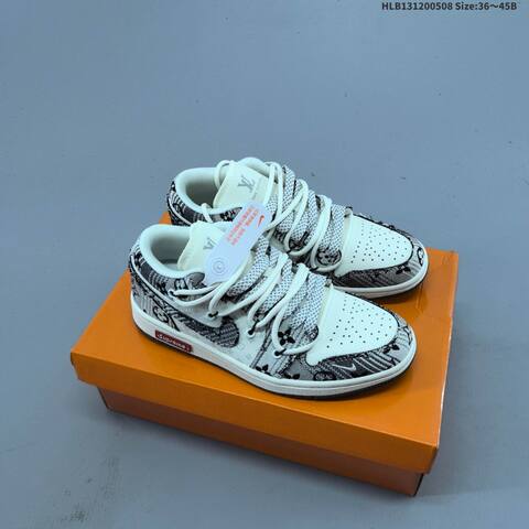 Jordan Air Jordan 1 Low White Navy Blue Black EU 36-45 Casual - Unisex (BS-66007)