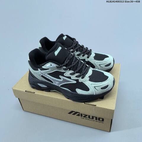 Mizuno Wave Rider Grey Black Purple EU 36-45 Running Shoe Running Sneakers - Unisex (BS-69848)