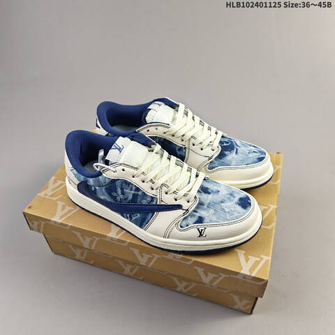 Jordan Air Jordan 1 Low Blue Denim White Navy EU 36-45 Casual - Unisex (BS-63101)