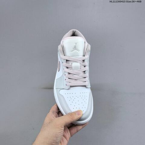 Nike Air Jordan 1 Low OG White Grey-pink 36 46B Casual - Women's (BS-66176)