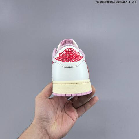 Nike Travis Scott x Air Jordan 1 Low Pink White Red 36 47 5 Lifestyle - Unisex (BS-67132)