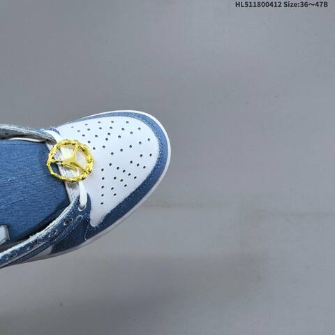 Jordan Air Jordan 1 Low Blue Denim White 36 47B Lifestyle - Women's (BS-66221)