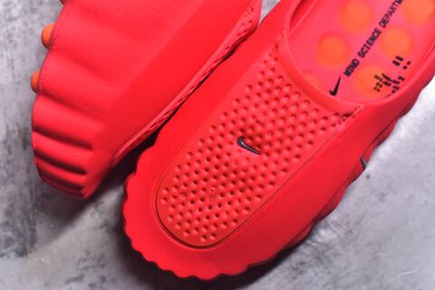 Nike Mind 001 Bright Red Orange Black Silver Slides BS-59836