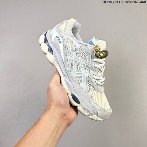 ASICS Gel-NYC Cream Light Grey Blue EU 36-46 Running Shoe Running Sneakers - Unisex (BS-69202)