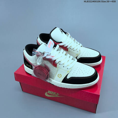 Jordan Air Jordan 1 Low White Black Red EU 36-45 Casual - Unisex (BS-67079)