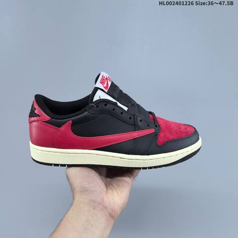 Jordan Travis Scott x Air Jordan 1 Low Black Red EU 36-47 5 Lifestyle - Unisex (BS-67270)